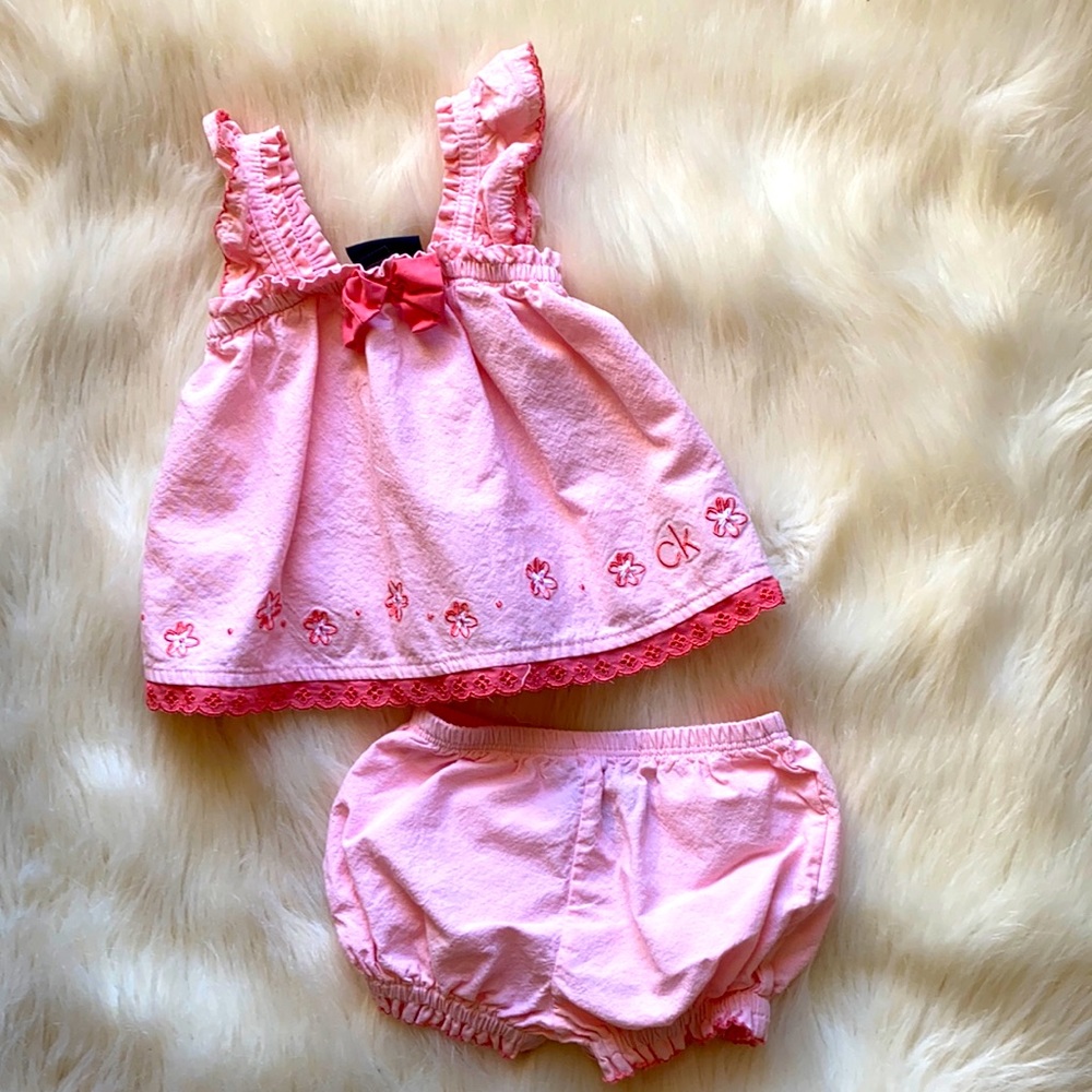 Pink Calvin Klein Two-Piece Outfit, Size 3-6 Months